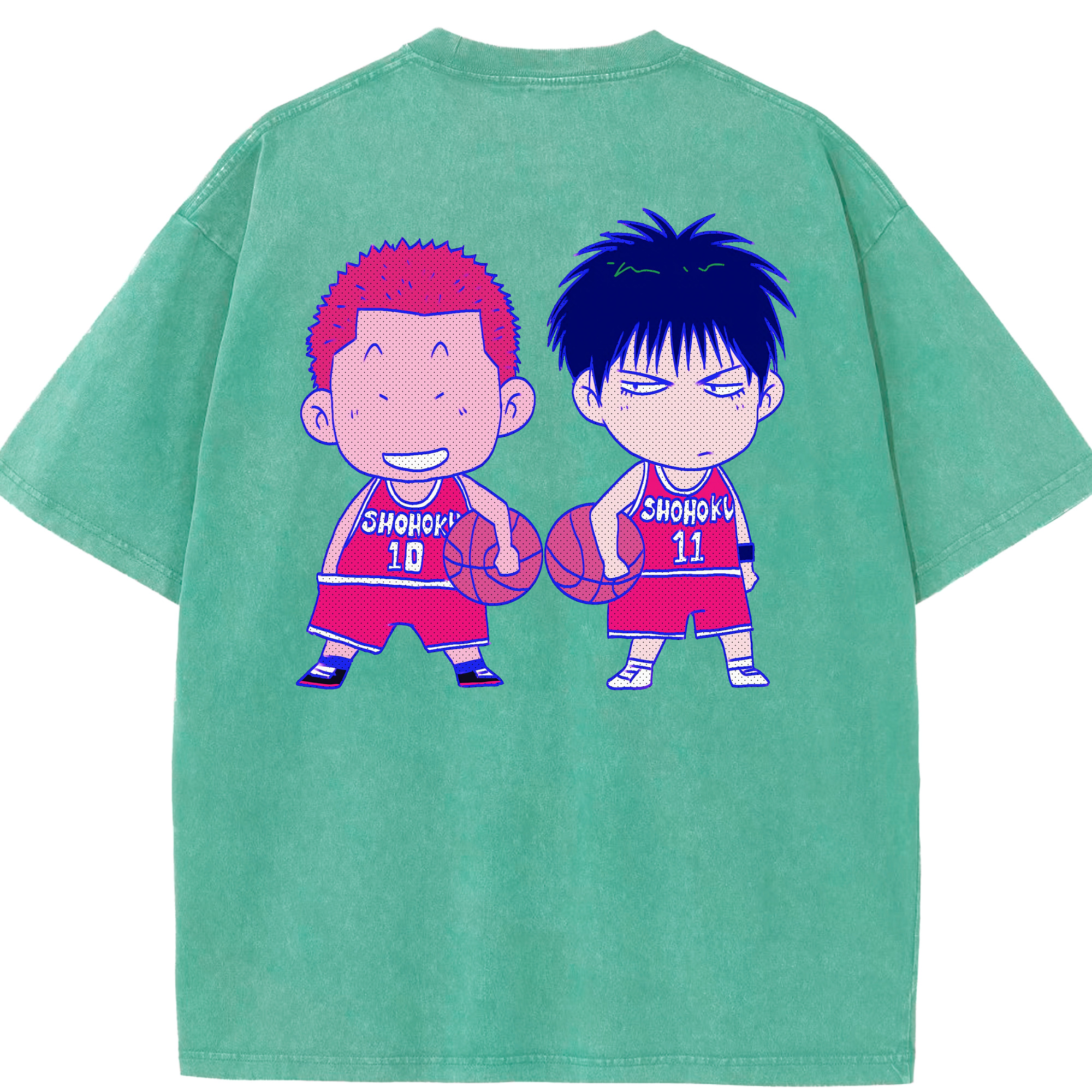 （画像用） SLAM DUNK／スラムダンク 綿100% ヴィンテージ風 半袖Tシャツ（背面プリント）